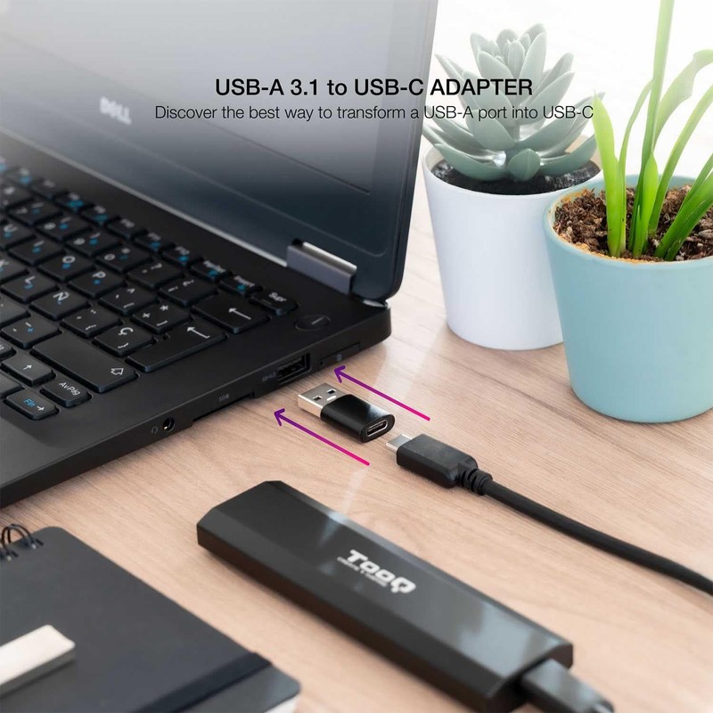 Nanocable 10.02.0012 - USB-A 3.1 to USB-C Adapter, USB-A/Male -