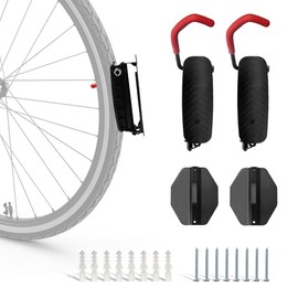 Pack of 2 Bicycle Wall Mount Vertical with 32 kg Load Capacity, Space Saving Bicycle Stand for Garage, Bicycle Holder Wall Mount, Bicycle Mount Wall for E-Bike, MTB and Road Bike