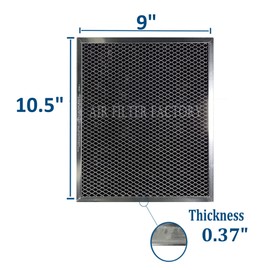 Air Filter Factory 9 x 10-1/2 x 3/8 Range Hood Charcoal Carbon Filters 2-Pack