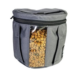 Woofers and Whiskers Portable Pet Food Bag with Pockets for Bags, Leashes, Etc - Holds up to 20 Cups of Food - Ideal for Traveling with Dogs - Made in the USA (Coyote Brown) (Gray)