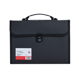 Legal Size 13 Pocket Accordian File Organizer Expanding File Folder for FC A4 Paper, Briefcase File Case with Durable Handle & Buckle Closure for School Home & Business (Black-2)