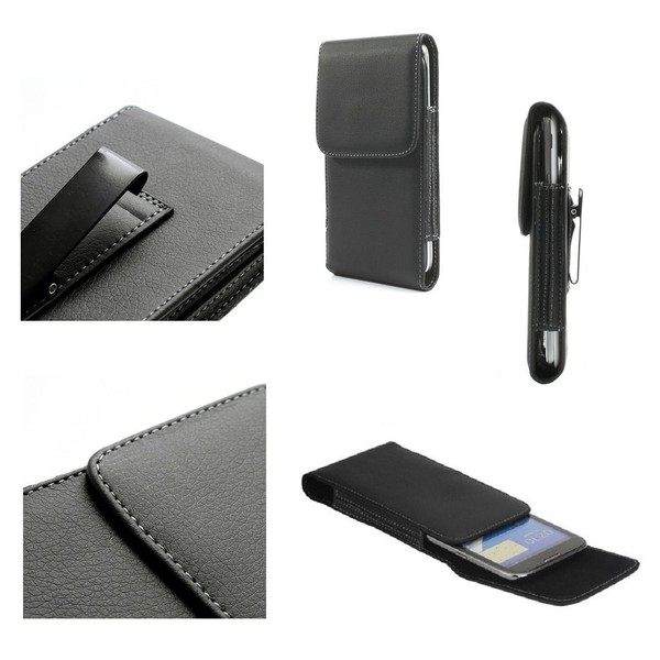 DFV mobile - Leather Flip Belt Clip Metal Case Holster
