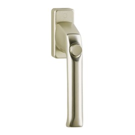 HOPPE Duraplus London Window Handle in Aluminium Nickel Silver (with Push Button)