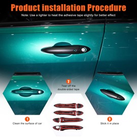 TOYCIDFG Door Pull Handle Cover Trim Compatible with Alfa Romeo Giulia 952 Stelvio 949 2017-2022 Car Exterior Decoration Accessories (Matte Black - with Smart Keyhole)