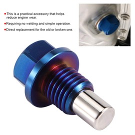 Oil Drain Plug, Aluminium Alloy, Universal Magnetic Oil Sump Backflow Drain Plug Sound Connection Adapter M12 x 1.25, M12 x 1.5, M12 x 1.75, M14 x 1.5 Optional (M12 x 1.5)