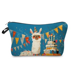 Livel lhood Birthday Lama Makeup Bag Cute Small Organizer Zipper Pouch Birthday Lama Coametic Bag Birthday Present for Women Friends -4, hzz16296