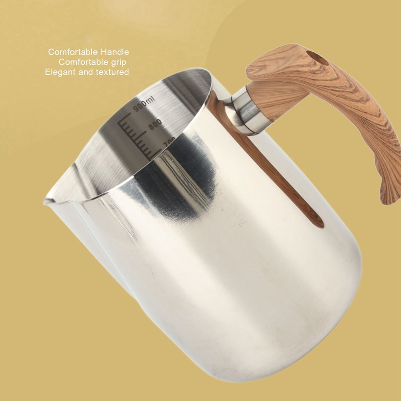 Milk Frothing Cup Inner Scale 304 Stainless Steel Dripless Spout