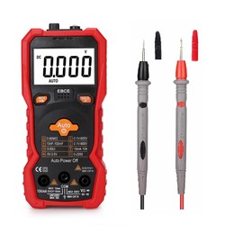 Smart Auto Range Digital Multimeter, Electrical Tester, 6000 Counts,Digital Auto Ranging, Live Wire Test, NCV Detection, Measures AC/DC Voltage, Current, Resistance, Diode, Capacitance (Red)