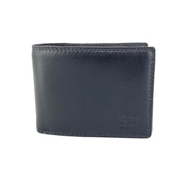 BUFFALO HILL L&B Collection 2341 Real Leather Men's Wallet, Landscape Format, Small, with RFID Protection, Wallet with Coin Compartment, 5 Card Slots, Wallet for Men, Wallet, black, Modern