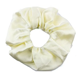 Mytoptrendz® Luxurious Mulberry Silk Scrunchies for Hair Large Soft Silk Hair Ties No Damage Pony Holder for Women Girls, Hair Bobbles For All Hair Types (Cream)