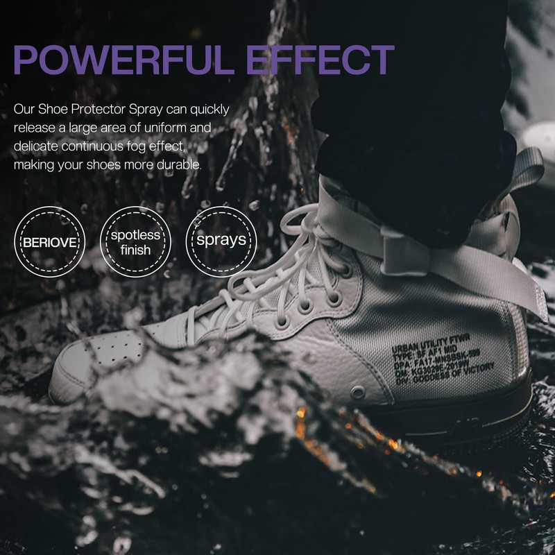 BERIOVE Shoe Protector Spray Waterproof : 13.5 OZ Waterproof Shoe