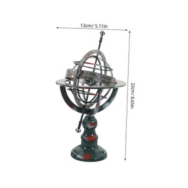 Operitacx Vintage Iron Globe Decorative Desktop Globe Ornament for Office Decor Elegant Table Accessory Collectible with Craftsmanship