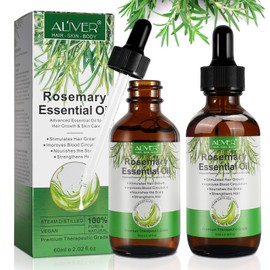 Rosemary Oil for Hair, Rosemary Oil for Hair Growth, 2 Pieces Essential Rosemary Oil for Hair and Skin Care, Rosemary Oil for Healthy Growth of Hair, Eyebrows, Scalp, Eyelashes