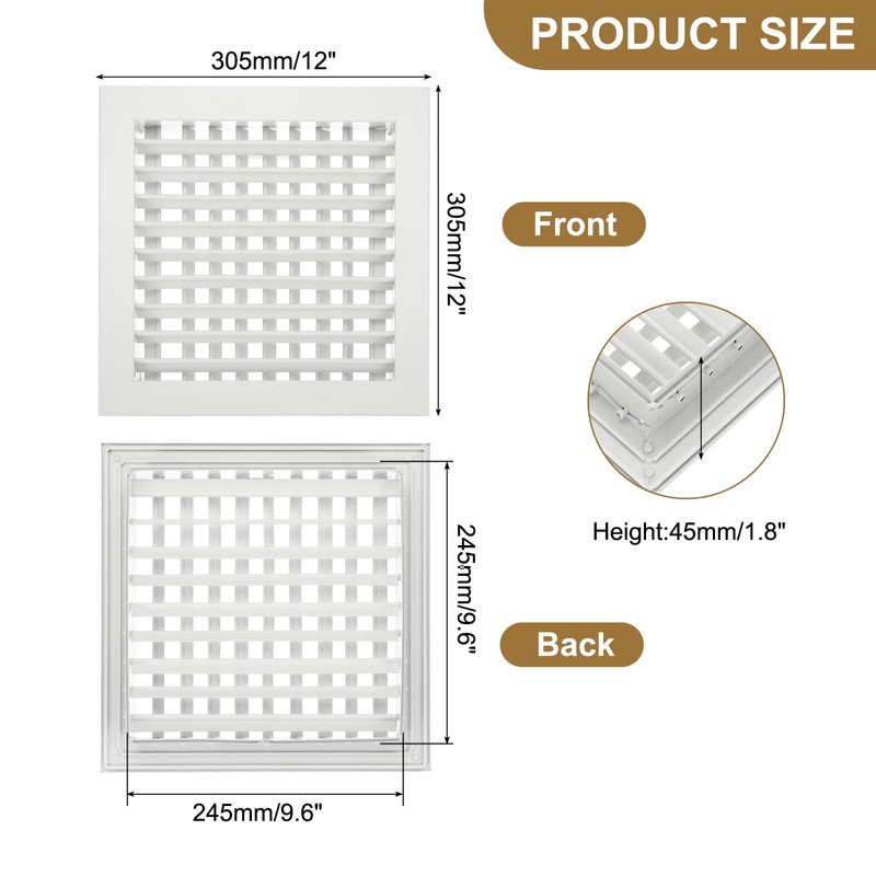 PATIKIL 10" x 10" Adjustable Air Supply Diffuser, Aluminum Double