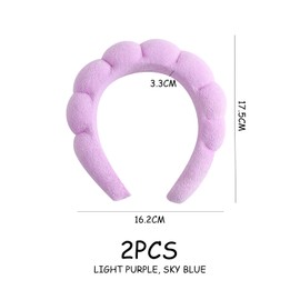 Pack of 2 Sponge Headbands, Fluffy Skin Care Headbands, Non-Slip Sponge Headbands, Women's Sponge Headbands, Face Wash and Skin Care Accessories