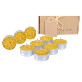 BeeIT Beeswax Tea Light, 9 x Tea Lights, Beeswax Candles, 100% Pure Organic, Handmade, 100% Natural, Aromatherapy, Hand Rolled