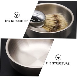 TOVINANNA 2pcs Stainless Steel Shaving Brush Bowl Gentle Shaving Brush Spacious Soap Bowl for Home Grooming and Barbershop Use Easy to Create Froth for Men