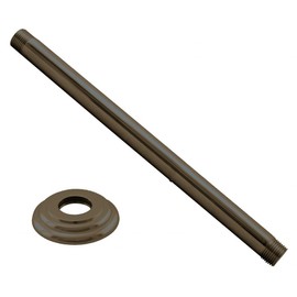 Westbrass 1/2" IPS x 12" Ceiling Mounted Shower Arm with Flange, Oil Rubbed Bronze, D3612A-12