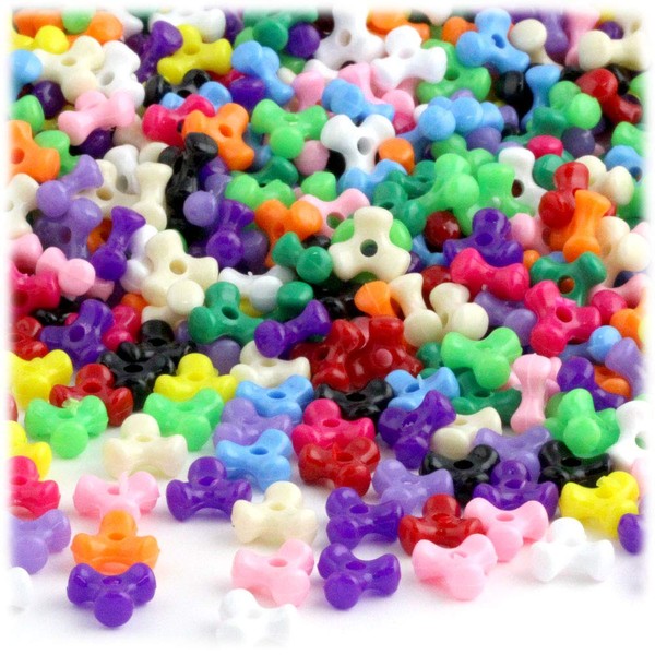 The Crafts Outlet 1,000pc Plastic, Opaque, Tri Beads, 10mm, Multi