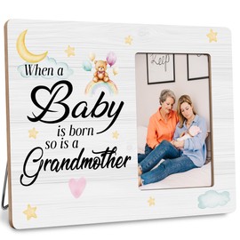DIMSEOIUS First Time Grandma Gifts Picture Frame, New Grandmother Grandkids Gift, When A Baby is Born So is A Grandmother Frames Fits 4x6 Photo
