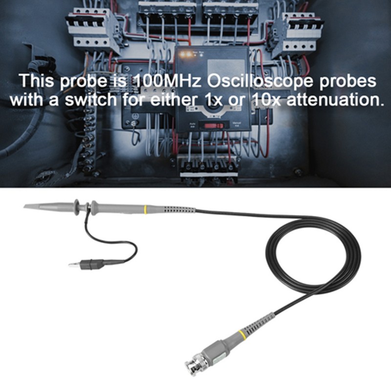 2pcs Precision BNC Oscilloscope Probe Kit 100Mhz Scope Clip 1X