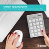 iHome Wireless Bluetooth 3.0 Slim Numeric Keypad Wide 20-Keys, Compact