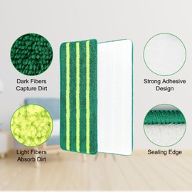 10 Pack Spray Mop Pads Replacement for Libman Freedom Spray Mop, Washable Reusable Microfiber Spray Mop Pads Refill for 16 in Spray Mop