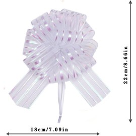 6 PCS Large Pull Bows,Bow for Gift Wrapping,Gifts Decorations,6″ Party Wedding Ribbon Bows for Wrapping Boxes or Flower Decorations,Presents or Christmas Tree（White）