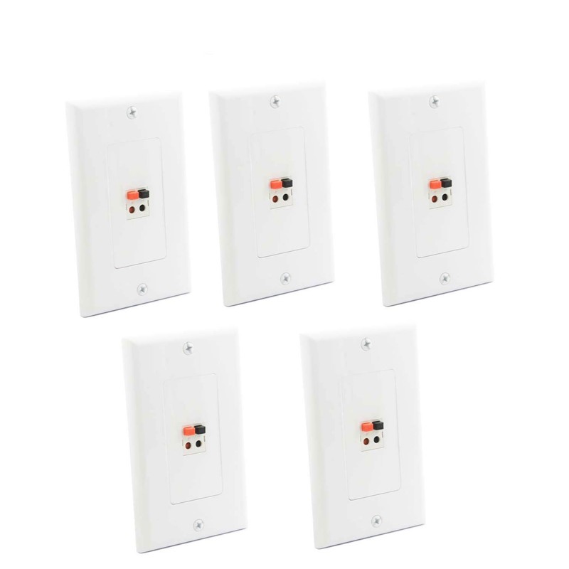 diyTech Premium Speaker Wall Plate - Spring Loaded Speaker Wire