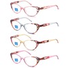 HEEYYOK 4-Pack Blue Light Blocking Reading Glasses Women,Spring Hinge Computer
