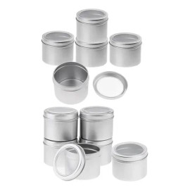 Caja De Almacenamiento Con Tapa De Rosca Metálica, Latas De Plateado