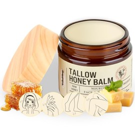 Crema hidratante orgánica de mantequilla y miel alimentada con pasto Crema hidratante natural para una piel suave y sedosa adecuada para eccema y cuidado de la piel del bebé, crema nutritiva hecha a mano, 2 oz. Tamaño