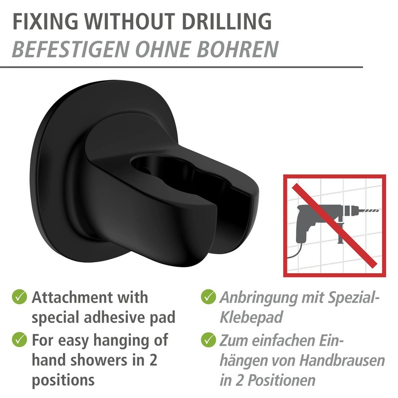 WENKO Libertà Shower Head Holder Black
