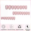 Virellay Almond Nail Tips (Pink Cat Eye, Pack of 24)