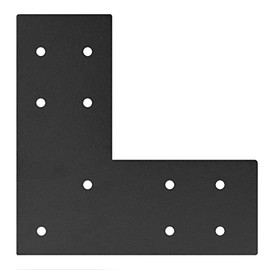 heneng 4 Pcs Flat L Tie Plates for 4x4, 6x6 Post, 7-1/2" x 3" x 7-1/2", L Shape Corner Baces Connector, 6 Gauge