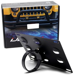 iJDMTOY No Drill Required 2.5-Inch Bumper Guard Tube Mount License Plate Bracket/Holder