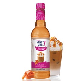 Jordan's Skinny Syrups Sugar Free Coffee Syrup, Caramel Flavor Drink Mix, Zero Calorie Flavoring for Chai Latte, Protein Shake, Food & More, Gluten Free, Keto Friendly, 25.4 Fl Oz, 1 Pack