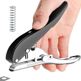 ozgram Hole Punch, 0.4 inch (10 mm) Hole, Single Punch, Paper Punch, Leather Punch, Eyelet, 1 Hole, Paper, Cardboard, Leather, Adjustable Hole Position, 1 Hole, Spare Spring Included