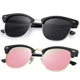 Reglaaly Sunglasses Men and Womens, Polarized Sunglasses for men with UV Blocking Semi-Rimless Frame for Driving & Hiking