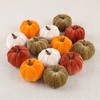 FJAKA 12 Pcs Velvet Pumpkin Mini Decor, Artificial Small Foam