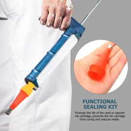 21pcs Caulking Finisher Kit: Caulking Nozzle Tips Reusable Stainless Steel Caulking Nozzle Applicator with 15 Connector Caulking Nozzles and 6 Connection Bases for Bathroom Kitchen Doors Windows