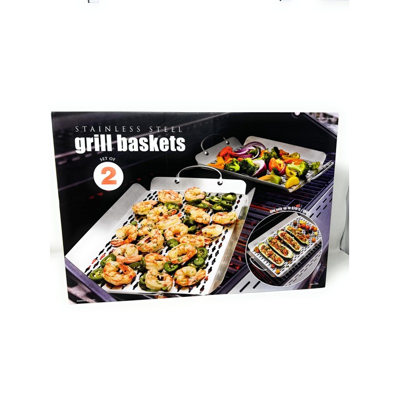 Linkfair Stainless Steel Grill Baskets, 2 Piece
