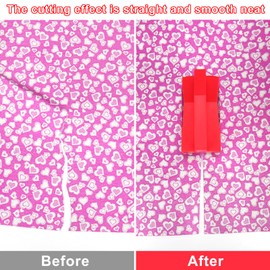 Vodolo Wrapping Paper Cutter,Gift Wrap Cutter with 6 Replaceable Blade,Christmas Wrapping Roll Paper Cutter Holiday Wrap Gadget Tool,Wrapping Paper Cutter Slider,Red