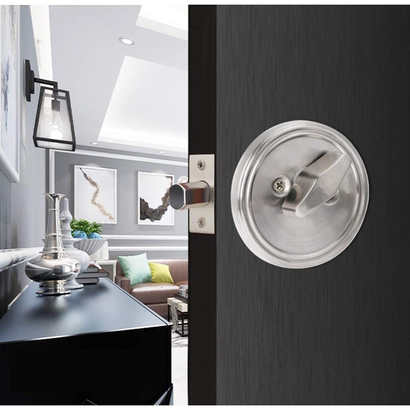 Classic Combo Door Lock, Satin Nickel Key Double Cylinder Deadbolt