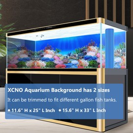 XCNO Aquarium Background Poster Fish Tank Wallpaper, Double-Sided, 16"x 33"