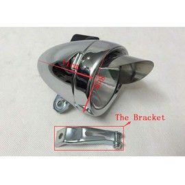 GOODKSSOP Metal Chrome Silver Shell Bright Classical Cool Bicycle Headlight Retro Vintage Bike LED Light Night Riding Safety Front Fog Head Lamp Headlamp