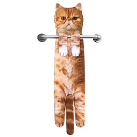 Cat Funny Hand Towels - Cute Bathroom Kitchen Towels Cat Decor Decorative Hanging Face Towels Super Absorbent Soft -Unique Mothers Day Birthday Christmas New Home Gifts for Women Mum Cat Lovers