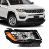 SCITOO Headlight Assembly Fit 2017-2021 for JEEP COMPASS Black Housing