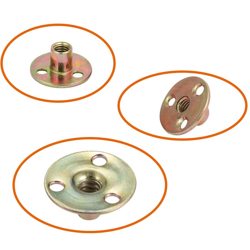 Socell 5/16"-18 T Nuts Brad Hole Carbon Steel Round Base