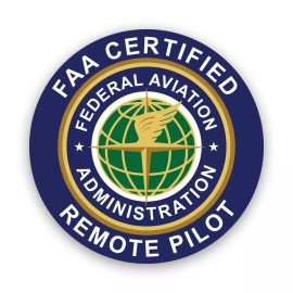 Darkside Ltd Circle FAA Certified Remote Pilot Sticker Decal - Weatherproof - uav drone - 2" x 2"